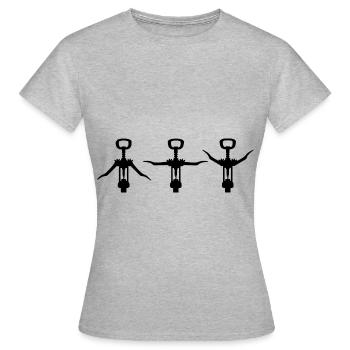 Tire-bouchon sports de vin - T-shirt Femme - gris chiné - Devant - AI Model Female 172 dark (172cm)