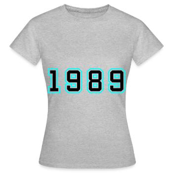 1989 Year Birthday - Women's T-Shirt - heather grey - Front - AI Model Female 172 dark (172cm)