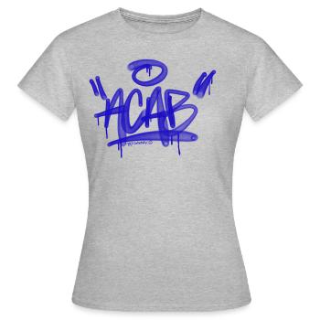 ACAB Graffiti Tag - T-shirt Femme - gris chiné - Devant - AI Model Female 172 dark (172cm)