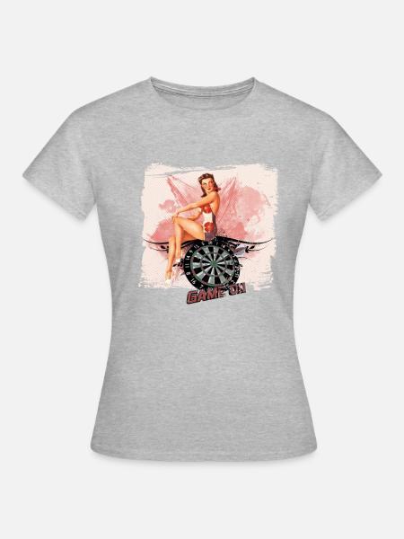 Pin up Game on - Frauen T-Shirt - Grau meliert