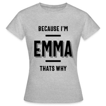 Emma Name Personalized Women Girl - Women's T-Shirt - heather grey - Front - AI Model Female 172 dark (172cm)