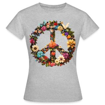 Symbole de paix, signe de paix, paix, liberté - T-shirt Femme - gris chiné - Devant - AI Model Female 172 dark (172cm)