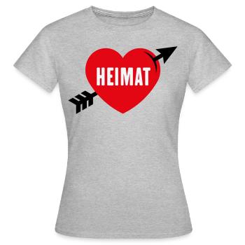 Heimatliebe (Heimat, Heimatland, Heimatstadt / 3C) - Frauen T-Shirt - Grau meliert - Vorne - AI Model Female 172 dark (172cm)