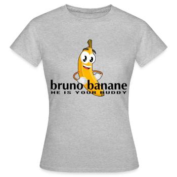 Bruno Banana (noir) - T-shirt Femme - gris chiné - Devant - AI Model Female 172 dark (172cm)