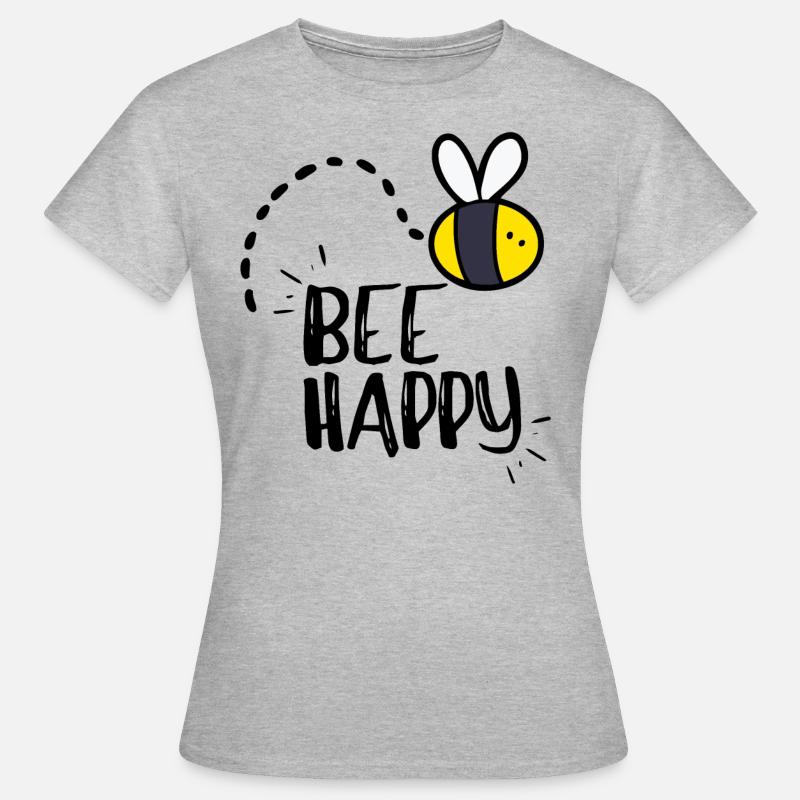 Bee Happy! - Women's T-Shirt - heather grey