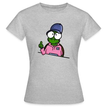Tortue avec un majeur cap - T-shirt Femme - gris chiné - Devant - AI Model Female 172 dark (172cm)