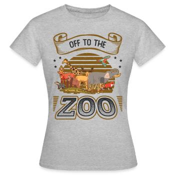 Auf zum Zoo - Frauen T-Shirt - Grau meliert - Vorne - AI Model Female 172 dark (172cm)