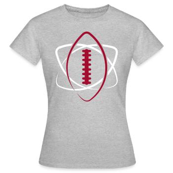 American Football Ball Atom Spieler Lineman Tackle - Frauen T-Shirt - Grau meliert - Vorne - AI Model Female 172 dark (172cm)