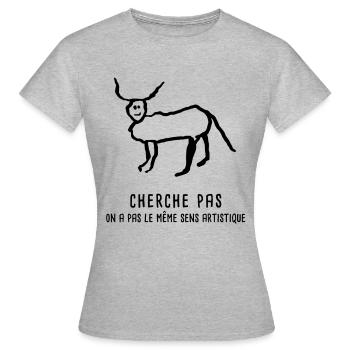 coucou petite perruche françois embrouille tatoo - T-shirt Femme - gris chiné - Devant - AI Model Female 172 dark (172cm)