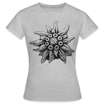 edelweiss - Frauen T-Shirt - Grau meliert - Vorne - AI Model Female 172 dark (172cm)
