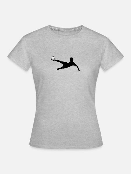 Fußballspieler - Frauen T-Shirt - Grau meliert
