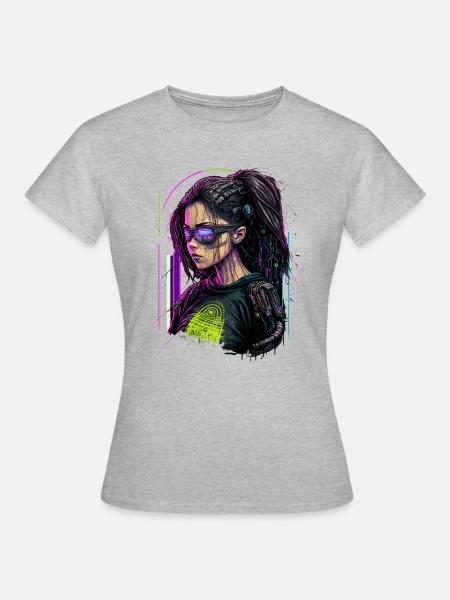 Fearsome Punk Lady das einfache Geburtstagsgeschenk für - Frauen T-Shirt - Grau meliert