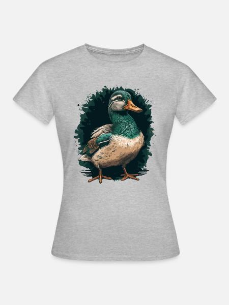 Entenjäger - Ente - Frauen T-Shirt - Grau meliert