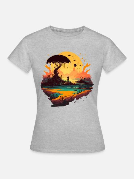 Fremde Gesellschaft - Frauen T-Shirt - Grau meliert