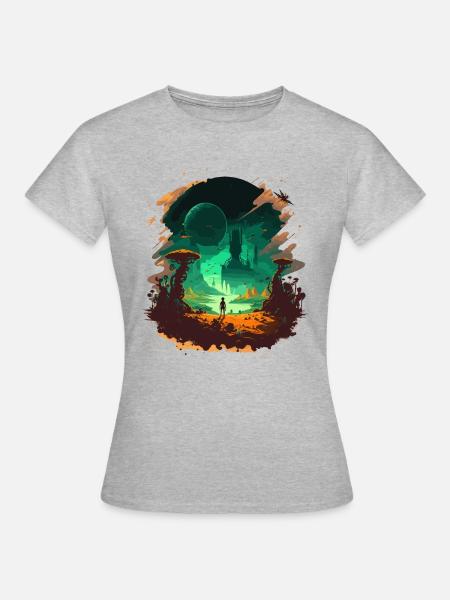 Raum - Frauen T-Shirt - Grau meliert