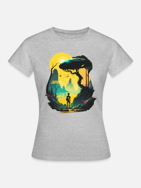 Trippy - Frauen T-Shirt - Grau meliert