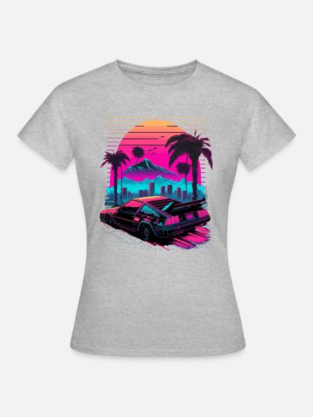 Videospiel der 80er Jahre - Frauen T-Shirt - Grau meliert
