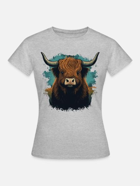 Yak Kuh - Frauen T-Shirt - Grau meliert