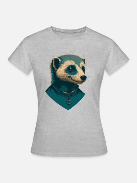Frettchen-Liebe - Frauen T-Shirt - Grau meliert