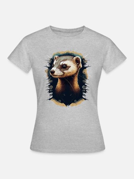 Frettchenbesitzer Geschenk - Frauen T-Shirt - Grau meliert