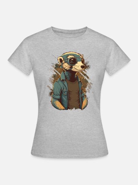 Frettchen Ingenier - Frauen T-Shirt - Grau meliert