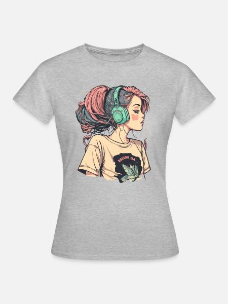 Lofi Beats - Frauen T-Shirt - Grau meliert