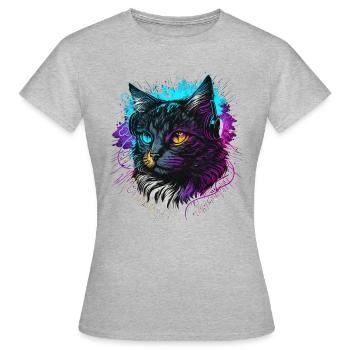Produzent Katze - Frauen T-Shirt - Grau meliert - Vorne - AI Model Female 172 dark (172cm)