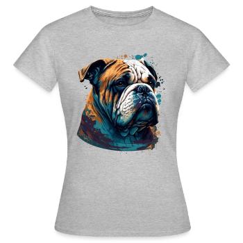 Bouledogue malheureux - T-shirt Femme - gris chiné - Devant - AI Model Female 172 dark (172cm)