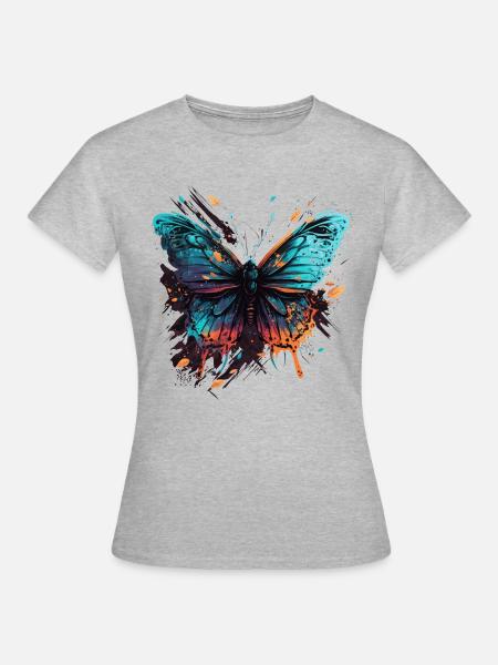 Attraktiver Schmetterling - Frauen T-Shirt - Grau meliert