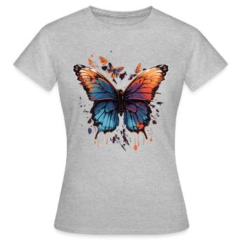 Colorful Butterfly - Women's T-Shirt - heather grey - Front - AI Model Female 172 dark (172cm)