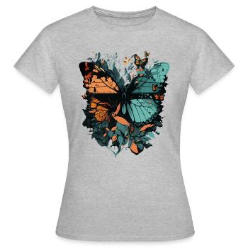 Énorme papillon - T-shirt Femme - gris chiné - Devant - AI Model Female 172 dark (172cm)