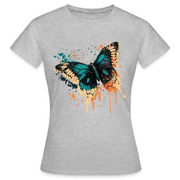 Butterfly Design - Women's T-Shirt - heather grey - Front - AI Model Female 172 dark (172cm)