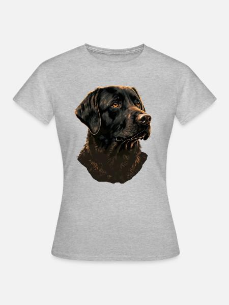 Zwarte Labrador Retriever - Vrouwen T-shirt - grijs gemêleerd