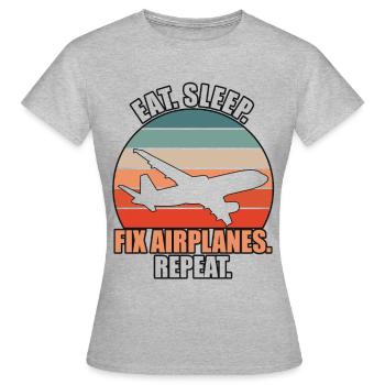 Fix Airplanes - Women's T-Shirt - heather grey - Front - AI Model Female 172 dark (172cm)