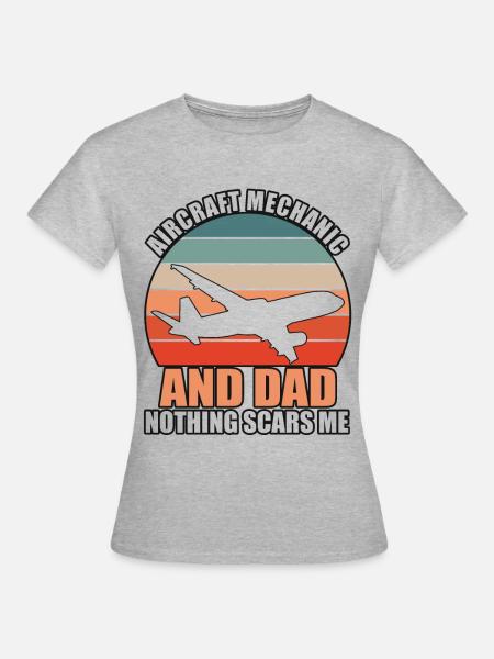 Aircraft Mechanic Dad - Frauen T-Shirt - Grau meliert