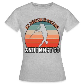 Ma lance appelle les lanceurs de javelot - T-shirt Femme - gris chiné - Devant - AI Model Female 172 dark (172cm)