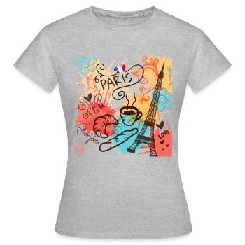 Paris tour eiffel france - T-shirt Femme - gris chiné - Devant - AI Model Female 172 dark (172cm)