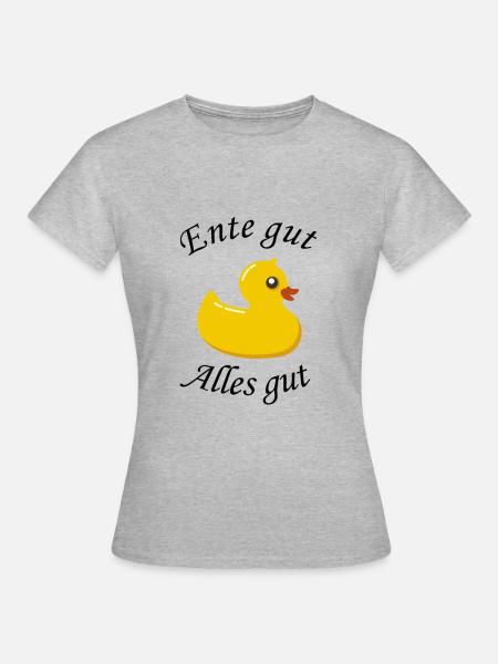 Ente Gut Alles Gut lustiges Design mit süßer Ente - Frauen T-Shirt - Grau meliert