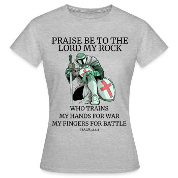 Chevaliers templiers disant citation de chevalier temple templier - T-shirt Femme - gris chiné - Devant - AI Model Female 172 dark (172cm)