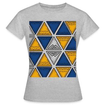 Wax Pembetatu Africa Kente Bogolan - Women's T-Shirt - heather grey - Front - AI Model Female 172 dark (172cm)