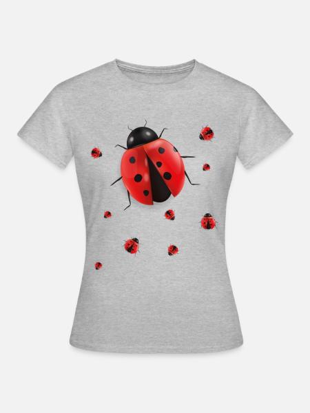 Marienkäfer - Frauen T-Shirt - Grau meliert