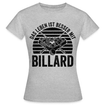 Billard Billards - Frauen T-Shirt - Grau meliert - Vorne - AI Model Female 172 dark (172cm)