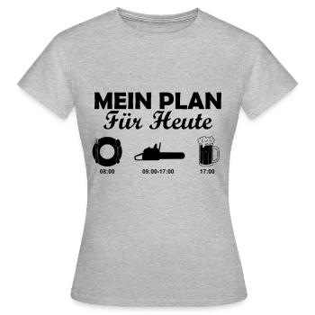 Motorsäge Tagesplan - Frauen T-Shirt - Grau meliert - Vorne - AI Model Female 172 dark (172cm)