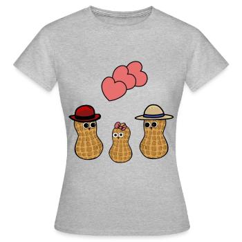 Famille arachide Maman Papa Bébé Parents - T-shirt Femme - gris chiné - Devant - AI Model Female 172 dark (172cm)