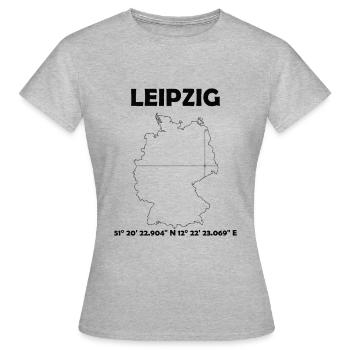 Leipzig Carte - T-shirt Femme - gris chiné - Devant - AI Model Female 172 dark (172cm)