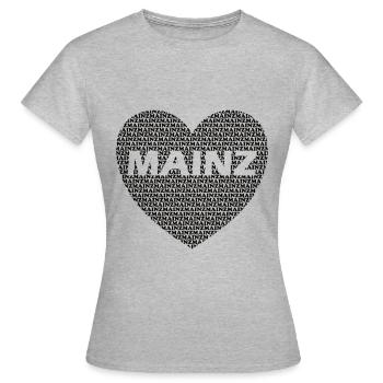 Mainz Heart - Women's T-Shirt - heather grey - Front - AI Model Female 172 dark (172cm)