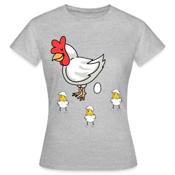 Poultry Poultry Chicken Hen Eggs Easter Children - Women's T-Shirt - heather grey - Front - AI Model Female 172 dark (172cm)
