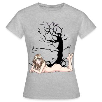 Fée érotique Fée Rêve Fantaisie Nu Femme Nature - T-shirt Femme - gris chiné - Devant - AI Model Female 172 dark (172cm)