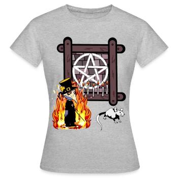 Okkult Spirituell Satan Ritual Zauberer Dark Magie - Frauen T-Shirt - Grau meliert - Vorne - AI Model Female 172 dark (172cm)