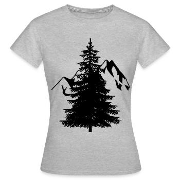 Fir Spruce Conifer Natural Mountains Mountain Alps - Women's T-Shirt - heather grey - Front - AI Model Female 172 dark (172cm)